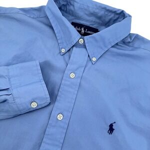 Ralph Lauren Blake Men's Blue Cotton Button Down Shirt Size L